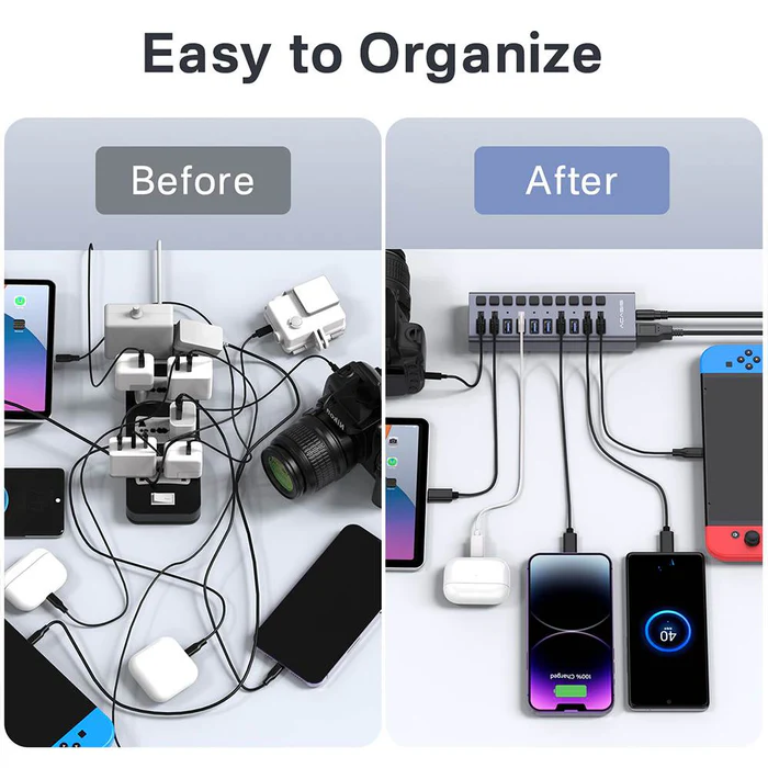 Acasis 10 Ports Usb 3.0 Hub With Individual Onoff Switches Splitter04