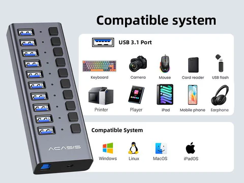 Acasis 10 Ports Usb 3.1 Hub With Individual Onoff Switches Splitter2 480x480