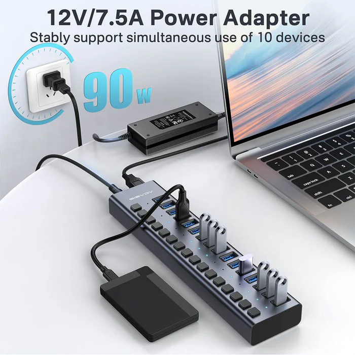 Acasis 16 Ports Usb 3.1 Hub With Individual Onoff Switches Splitter01 1