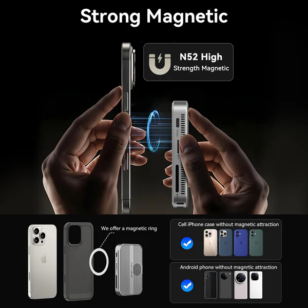 Acasis 10gbps usb c magnetic docking station ssd enclosure for iphone 16 2