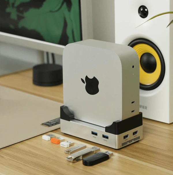 Acasis mac mini m4 dock stand with 8tb m.2 nvme ssd enclosure 10